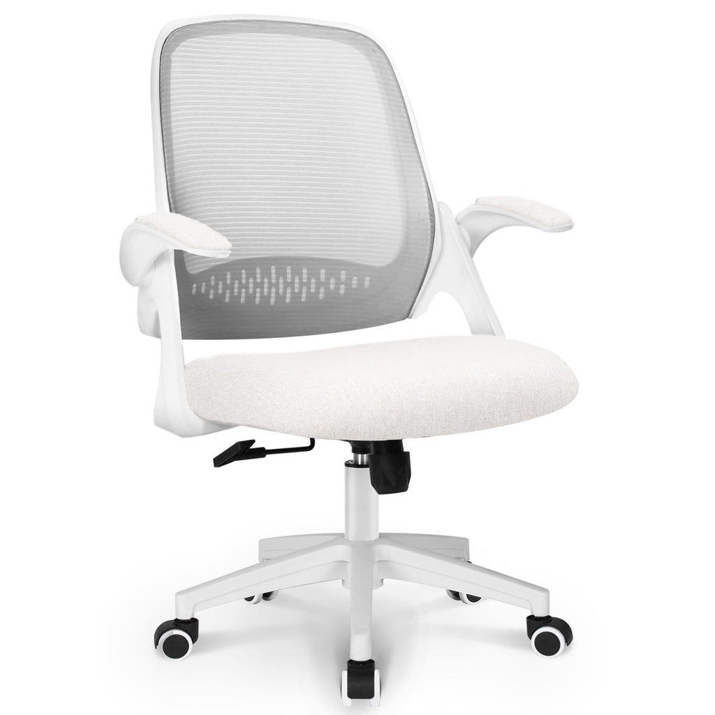 NEO CHAIR Office Desk Chair, Ergonomic Mesh with Flip-Up Armrests, Ivory