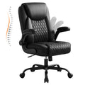 GTPLAYER PU Leather Office Chair, Home Desk Chair with Flip-up Arms, Modern