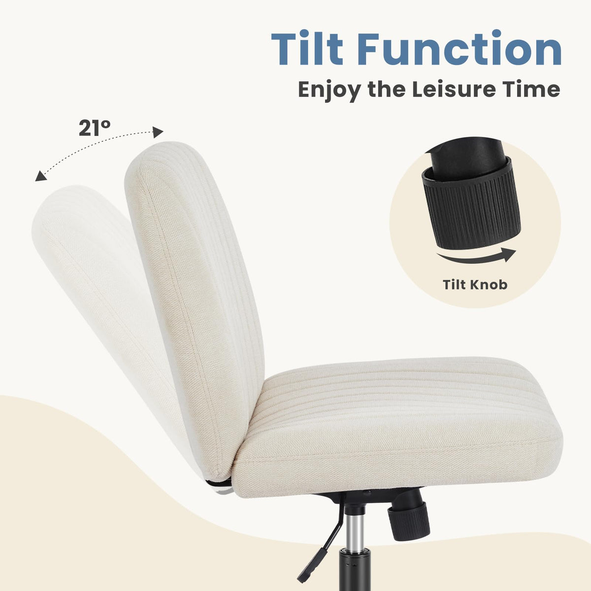 DUMOS Criss Cross Chair, Cross Legged Vanity Chair, Home Office