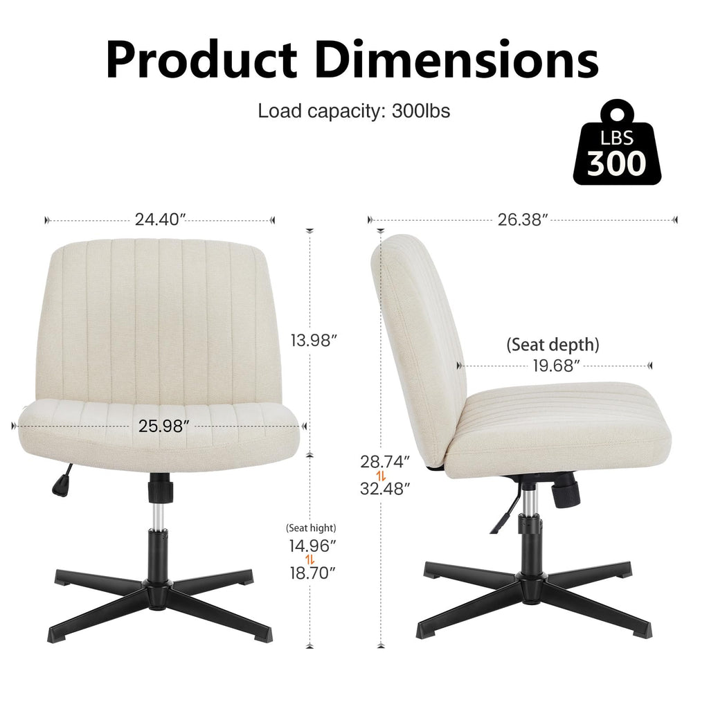 DUMOS Criss Cross Chair, Cross Legged Vanity Chair, Home Office