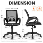 NEO CHAIR Office Computer Chair Ergonomic Mid-Back Mesh Desk Chair, Black