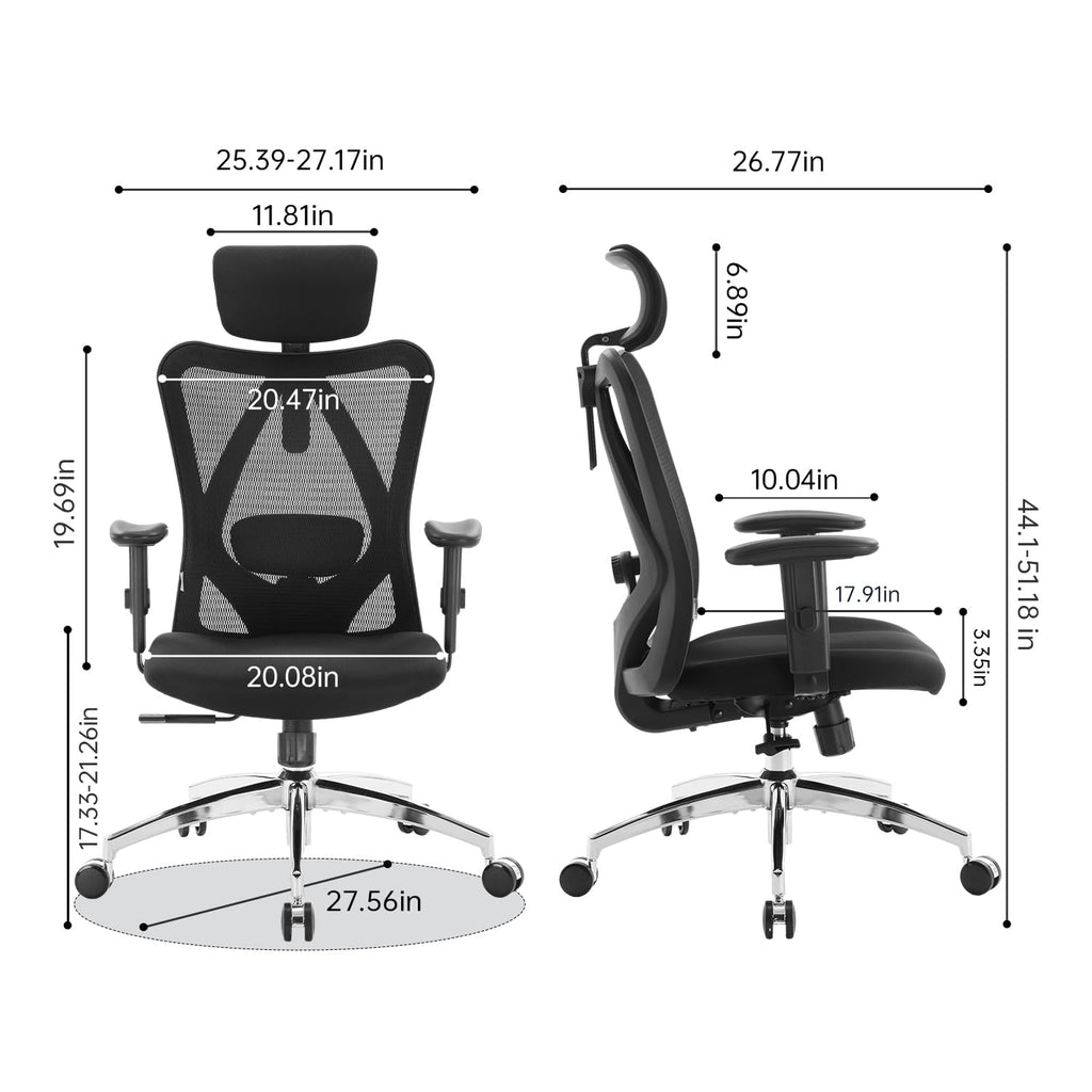 SIHOO M18 Ergonomic Office Chair, Mesh Back Desk Chair with Headrest