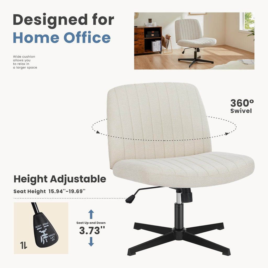 DUMOS Criss Cross Chair, Cross Legged Vanity Chair, Home Office