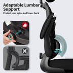 TRALT Office Chair Ergonomic Desk Chair with Lumbar Support Black, 1