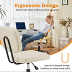 Sweetcrispy Office Desk Chair, Small Vanity Chair, Lumbar Support