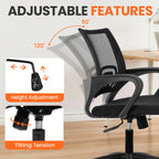 NEO CHAIR Office Computer Chair Ergonomic Mid-Back Mesh Desk Chair, Black