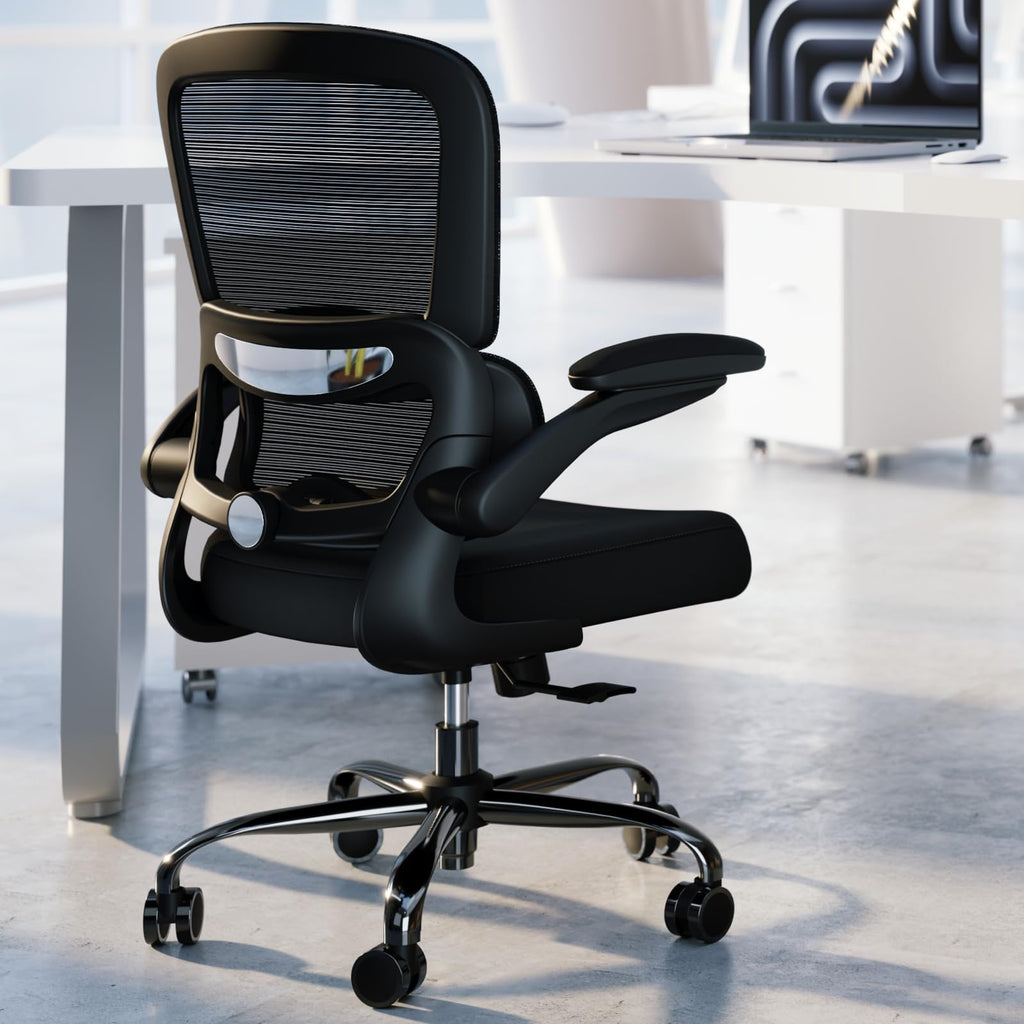 TRALT Office Chair - Ergonomic Desk Chair with Adjustable Lumbar Support, Mesh Computer Chair, Executive Chairs for Home Office Comfortable Lumbar Support (Black)