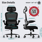 TRALT Office Chair Ergonomic Desk Chair with Lumbar Support Black, 1
