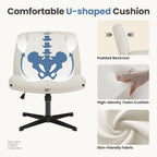 DUMOS Criss Cross Chair, Cross Legged Vanity Chair, Home Office