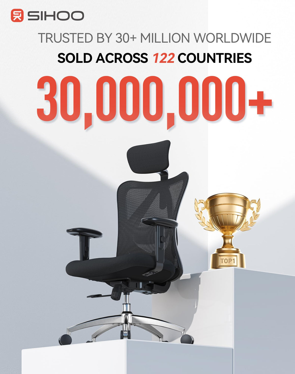 SIHOO M18 Ergonomic Office Chair, Mesh Back Desk Chair with Headrest