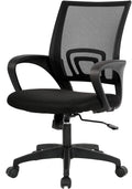 BestOffice Ergonomic Office Chair | Mid-Back Swivel Desk Chair | Dark Black