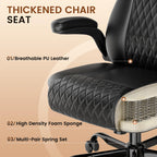 GTPLAYER PU Leather Office Chair, Home Desk Chair with Flip-up Arms, Modern