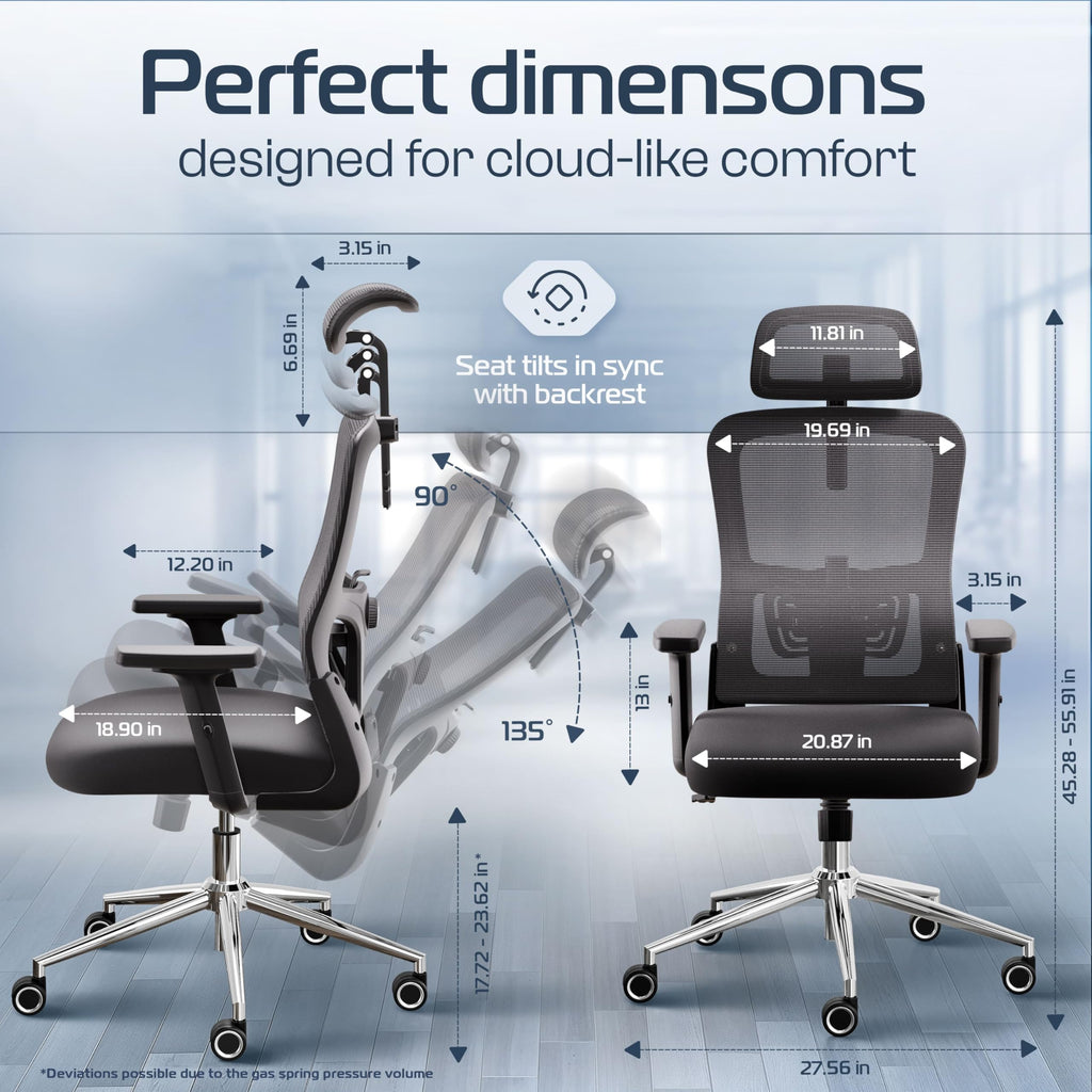 CLOUVOU Ergonomic Office Chair Comfy [#1 in Tests]