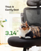 Marsail Ergonomic Office Chair: Office Desk Chair with High Back Mesh and Adjustable Lumbar Support Rolling Work Swivel Task Chairs with Wheel 3D Armrests and Headrest