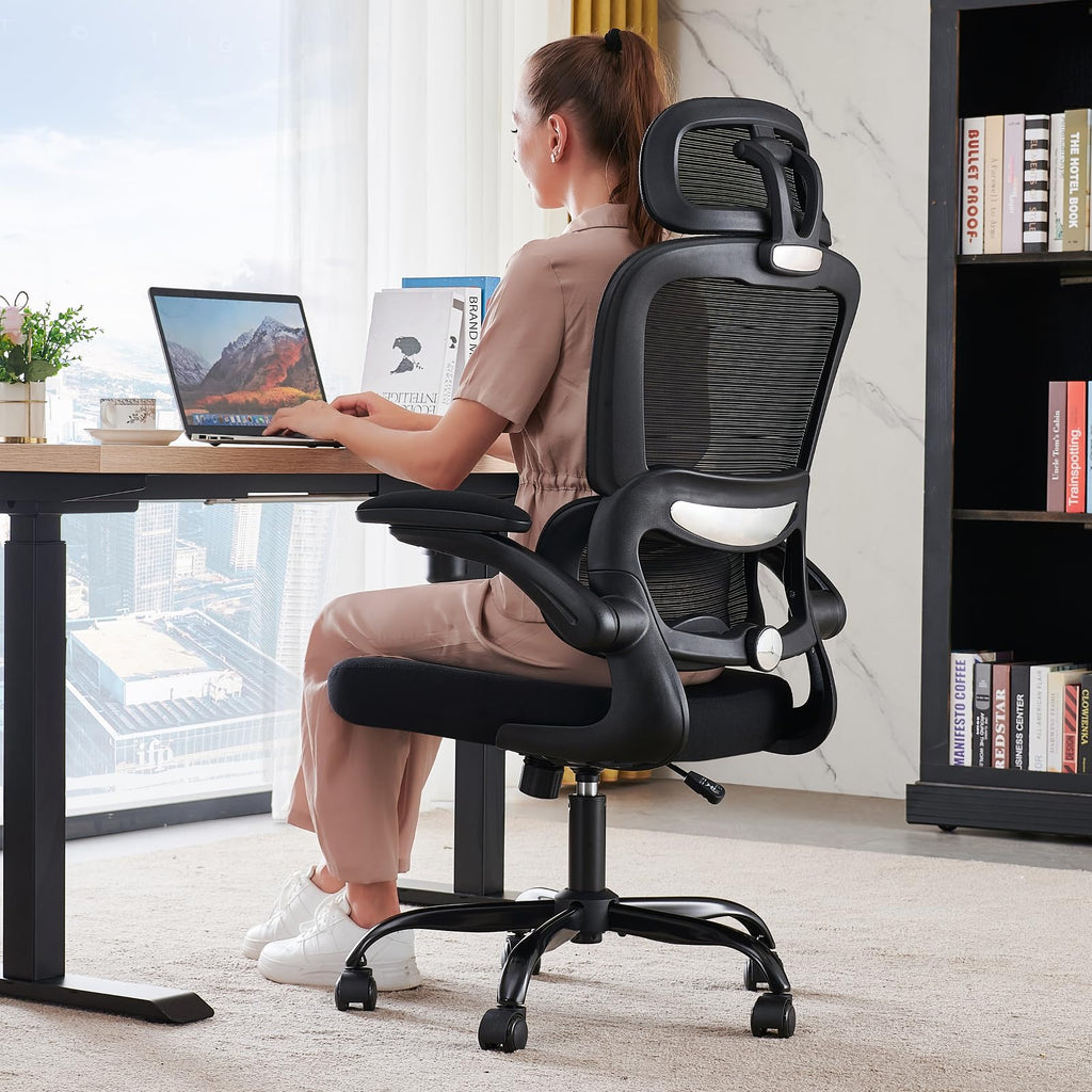 TRALT Office Chair Ergonomic Desk Chair with Lumbar Support Black, 1