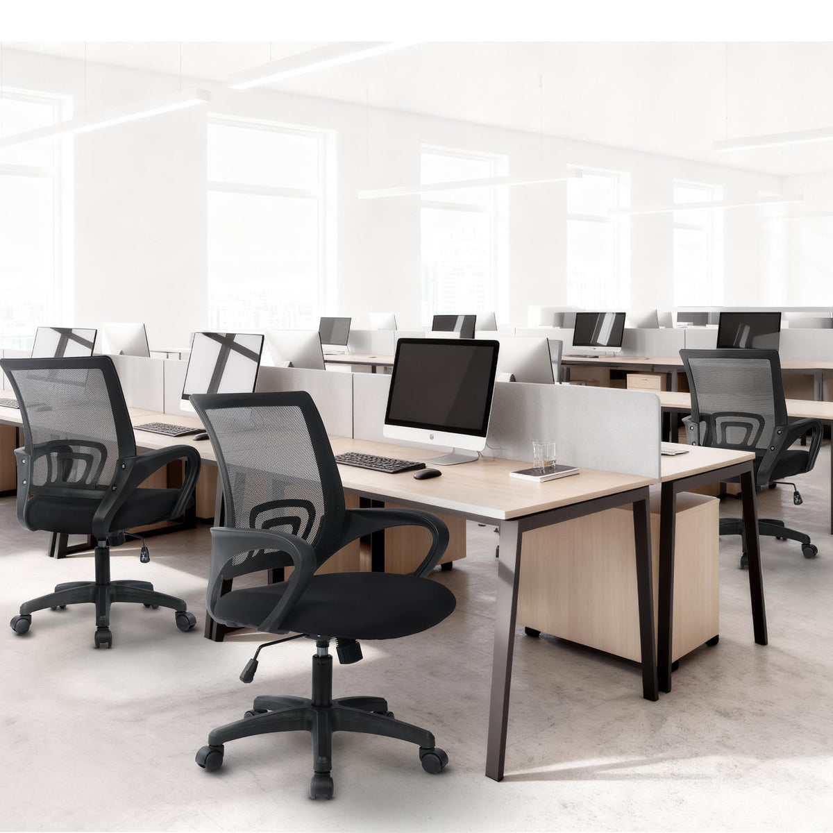 NEO CHAIR Office Computer Chair Ergonomic Mid-Back Mesh Desk Chair, Black