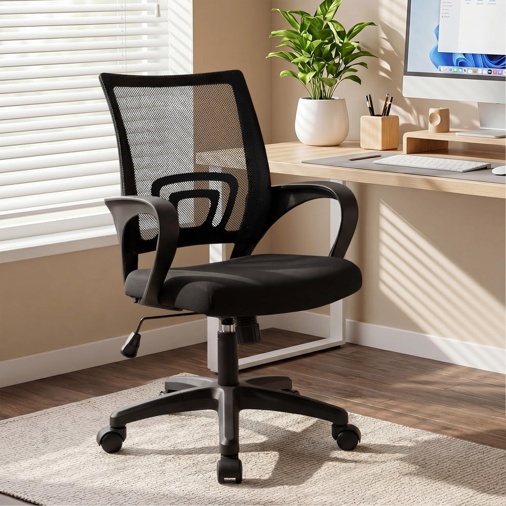 NEO CHAIR Office Computer Chair Ergonomic Mid-Back Mesh Desk Chair, Black
